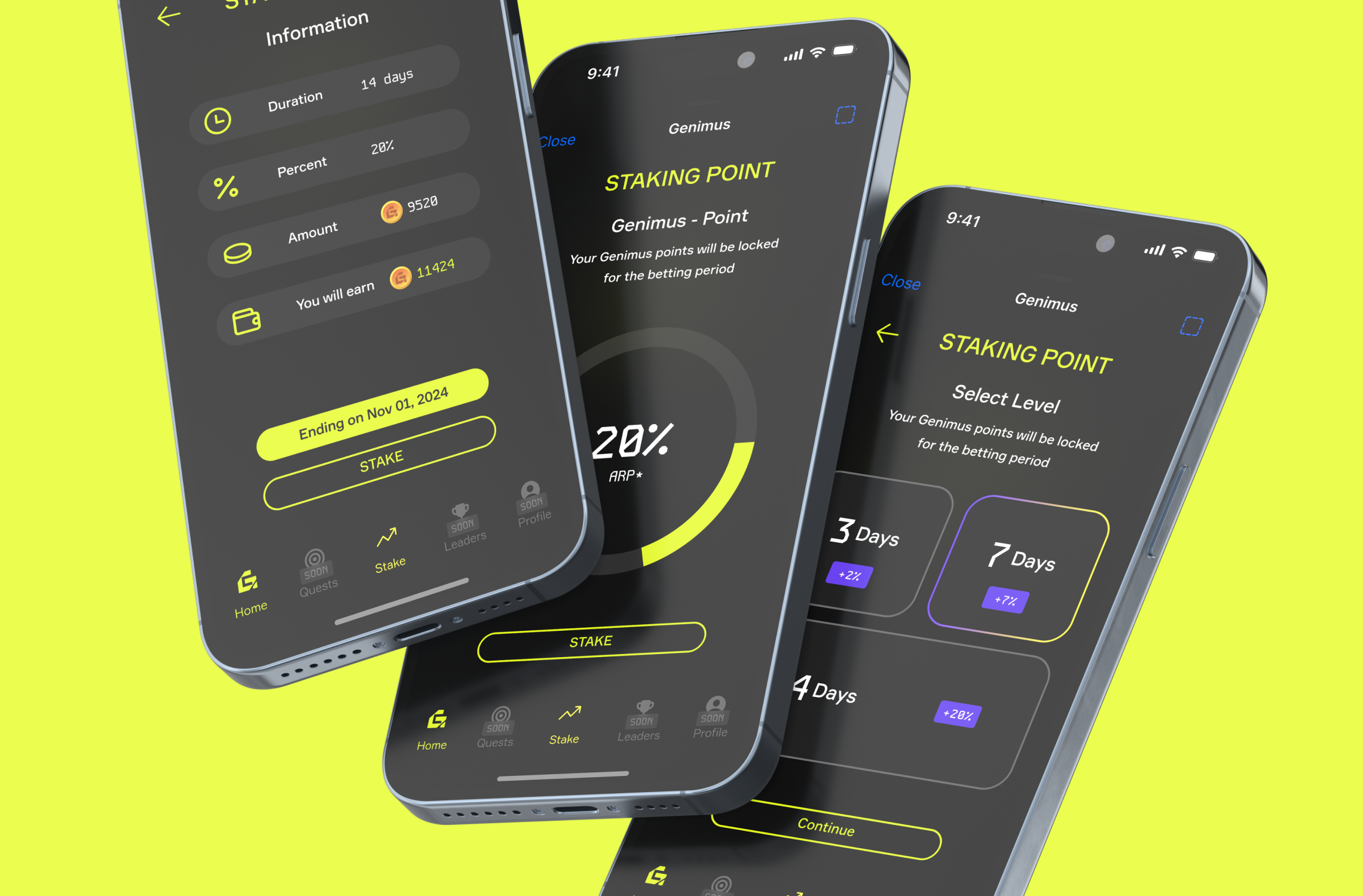 Genimus — UI Design for a Crypto Activity App